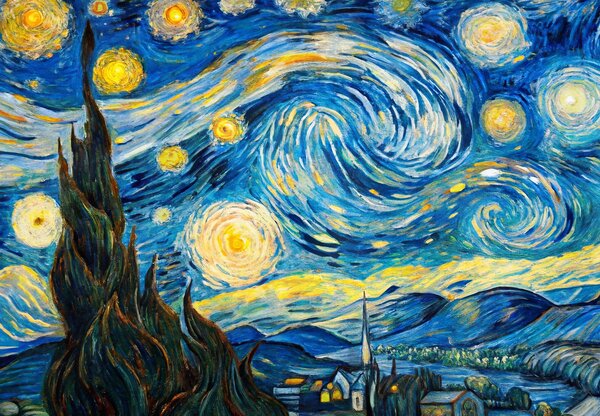 Foto tapeta – Zvjezdana noć u stilu Van Gogha (147x102 cm)