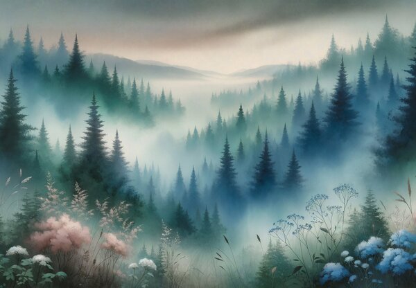 Foto tapeta - Dolina u magli (147x102 cm)