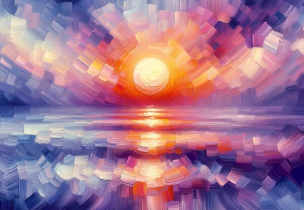 Foto tapeta - Šarena umjetnička zalazak sunca (147x102 cm)