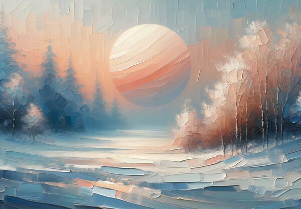 Foto tapeta - Zimski zalazak sunca (147x102 cm)