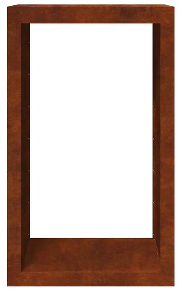 Stalak za drva za ogrjev 60x40x100 cm Pohabani čelik - Otporni čelik / smeđa 60 x 40 x 100 cm