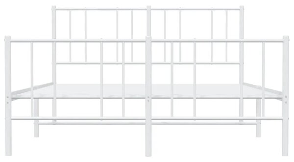 Metalni okvir kreveta uzglavlje i podnožje bijeli 140 x 190 cm - Bijela 140 x 190 cm s uzglavljem i podnožjem