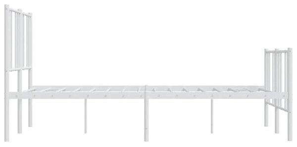 Metalni okvir kreveta uzglavlje i podnožje bijeli 140 x 190 cm - Bijela 140 x 190 cm s uzglavljem i podnožjem