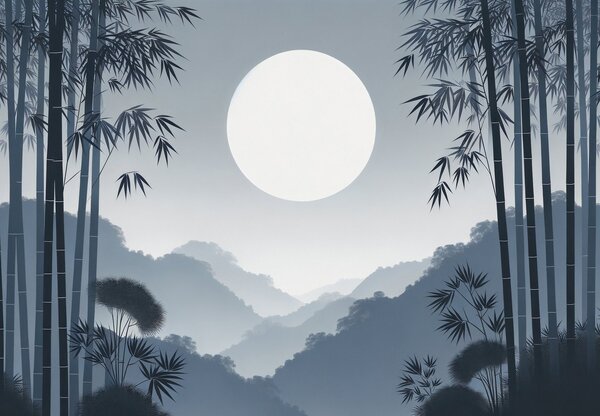 Foto tapeta - Sunce među bambusima (147x102 cm)