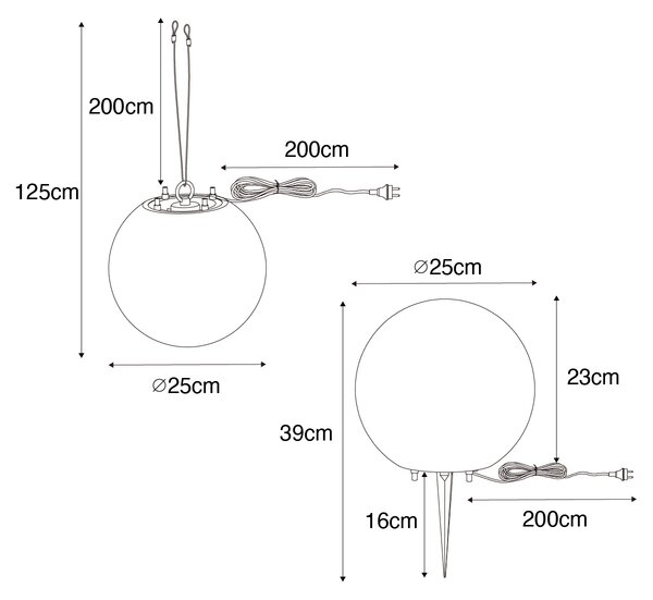 Pametna vanjska svjetiljka bijela 25 cm IP65 uklj. WiFi A60 - Nura