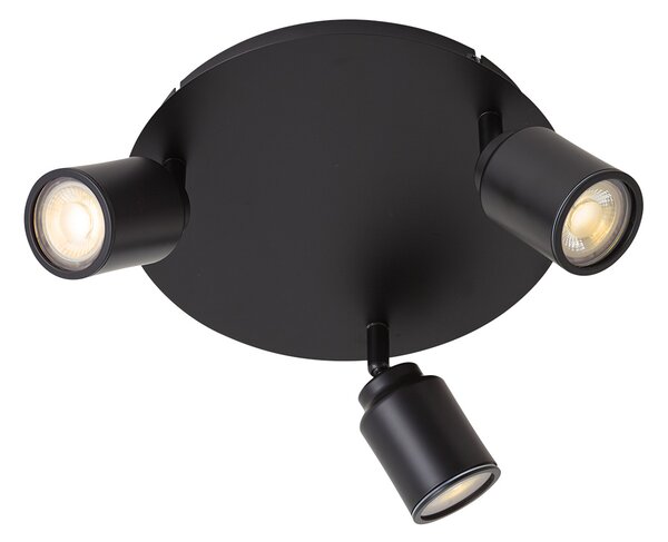 Moderan crni kupaonski reflektor 3-svjetla IP44 - Ducha