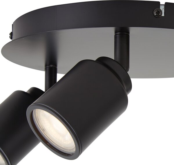 Moderan crni kupaonski reflektor 3-svjetla IP44 - Ducha