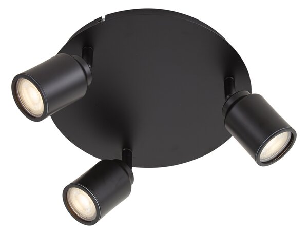 Moderan crni kupaonski reflektor 3-svjetla IP44 - Ducha