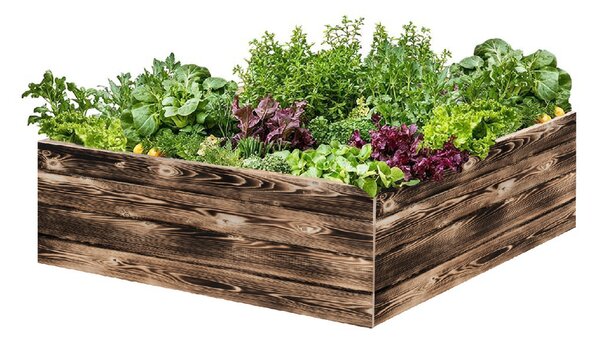 ATMOWOOD Drvena podignuta gredica 120 x 120 x 40 cm - pougljena