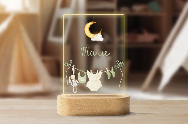 ATMOWOOD Šarena LED lampa s imenom - mjesec