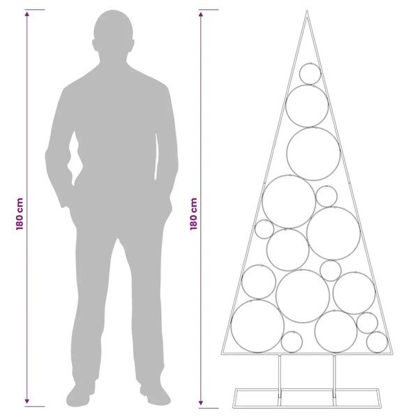 Metalna božićna jelka KUOPIO 180 cm Čelik Bijela - 180 cm Bijela