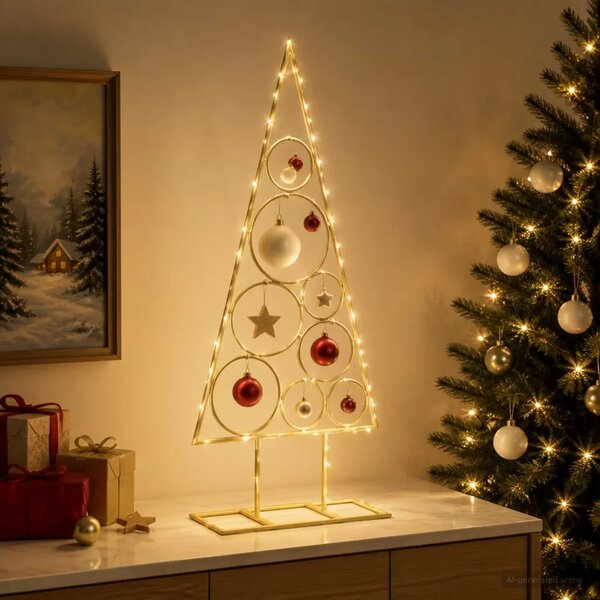Metalna božićna jelka KUOPIO 60 cm Čelik Zlatno - 60 cm Zlatno