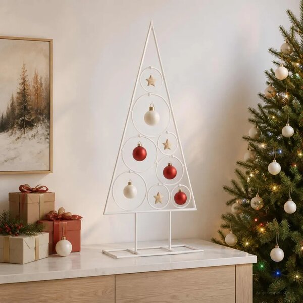 Metalna božićna jelka KUOPIO 60 cm Čelik Bijela - 60 cm Bijela
