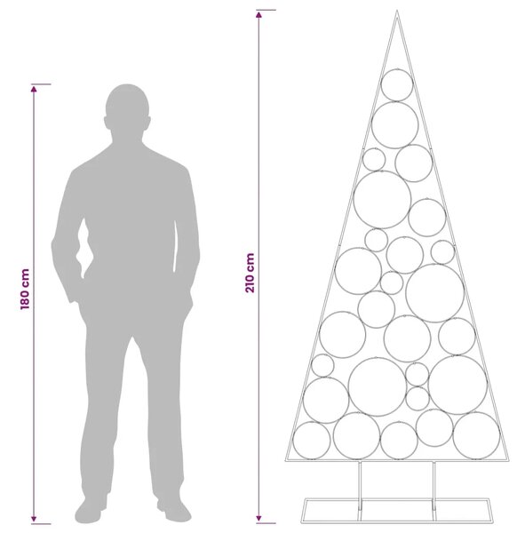 Metalna božićna jelka KUOPIO 210 cm Čelik Zlatno - 210 cm Zlatno