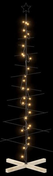 Metalna božićna jelka KUOPIO 180 cm Topla bijela Čelik Crna - 180 cm Crna s LED svjetlima