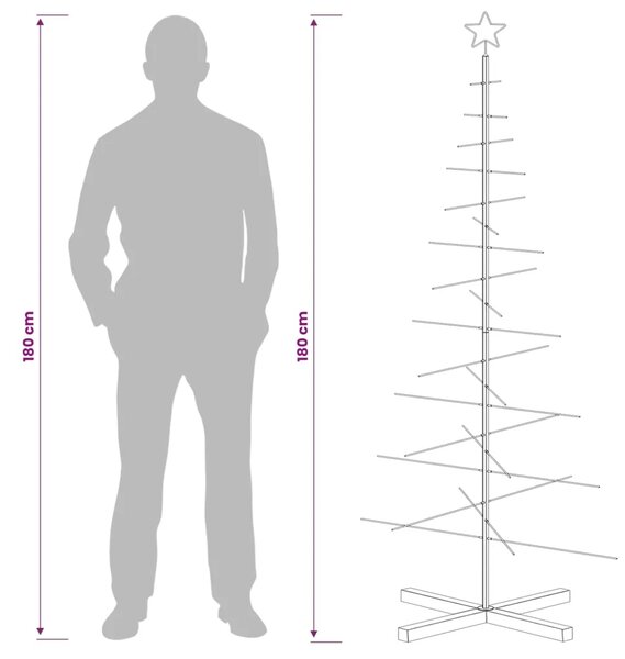 Metalna božićna jelka KUOPIO 180 cm Čelik Bijela - 180 cm Bijela bez LED svjetala