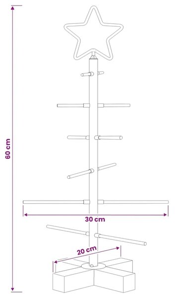 Metalna božićna jelka KUOPIO 60 cm Čelik Bijela - 60 cm Bijela bez LED svjetala