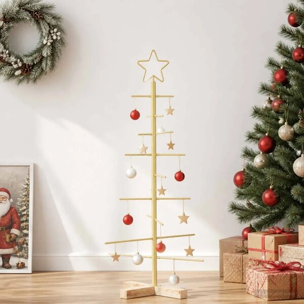 Metalna božićna jelka KUOPIO 90 cm Čelik Zlatno - 90 cm Zlatno bez LED svjetala