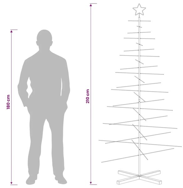 Metalna božićna jelka KUOPIO 210 cm Čelik Bijela - 210 cm Bijela bez LED svjetala