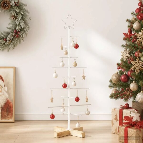 Metalna božićna jelka KUOPIO 90 cm Čelik Bijela - 90 cm Bijela bez LED svjetala