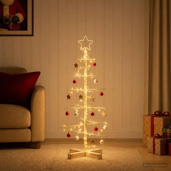 Metalna božićna jelka KUOPIO 90 cm Čelik Zlatno - 90 cm Zlatno bez LED svjetala
