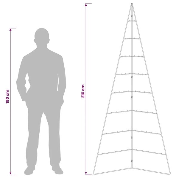 Metalna božićna jelka KUOPIO 210 cm Čelik Bijela - 210 cm Bijela bez LED svjetala