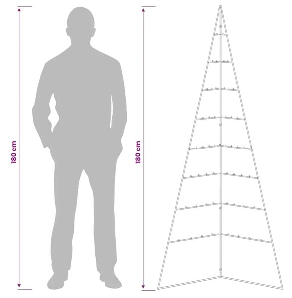 Metalna božićna jelka KUOPIO 180 cm Čelik Zlatno - 180 cm Zlatno bez LED svjetala