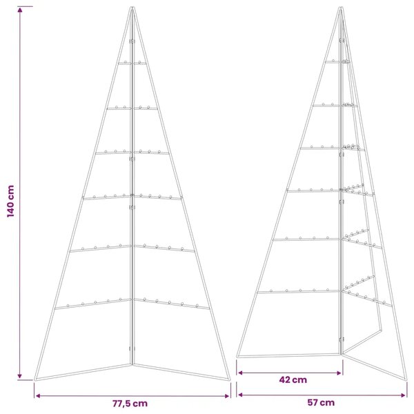 Metalna božićna jelka KUOPIO 140 cm Čelik Zlatno - 140 cm Zlatno bez LED svjetala