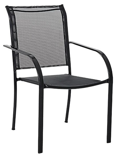 Sunfun Vrtna stolica Lea (66 x 56 x 86 cm, Crne boje, Mogu se slagati jedni na druge)
