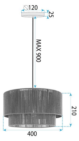 Lampa Viseća APP1836-1CP NATURE BLACK