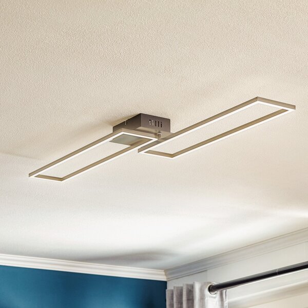 Briloner LED stropna lampa Frame, daljinski upravljač, crna, prigušiva, Crno, Dnevni boravak/blagovaonica, Metal