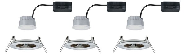Paulmann LED ugradbeni reflektor Nova Coin 3 željezni okrugli prigušivač, prigušiva, Metalik, Područje hodnika, Metal, Okrugla ugradna svjetla