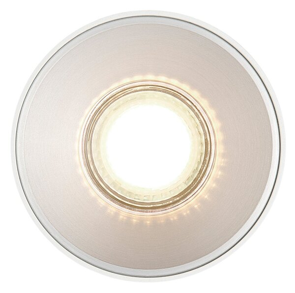 Nordlux Downlight Pitcher, bijela/srebrna, jednostruka žarulja, metal, GU10, prigušiva, Bijela, Dnevni boravak/blagovaonica, Metal