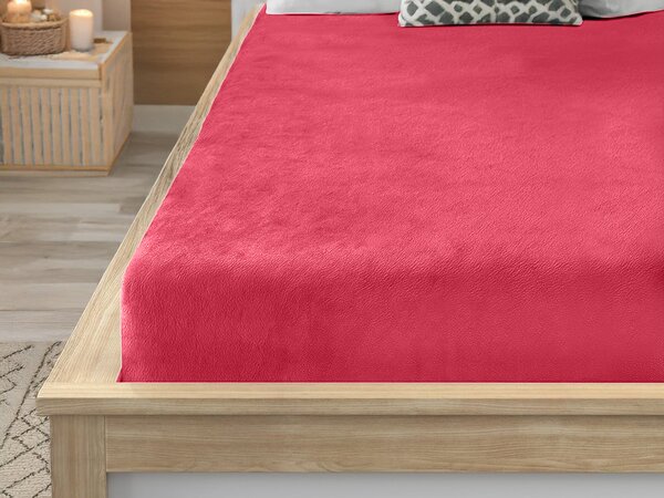 Plahta od mikropliša SOFT 90x200 cm crvena