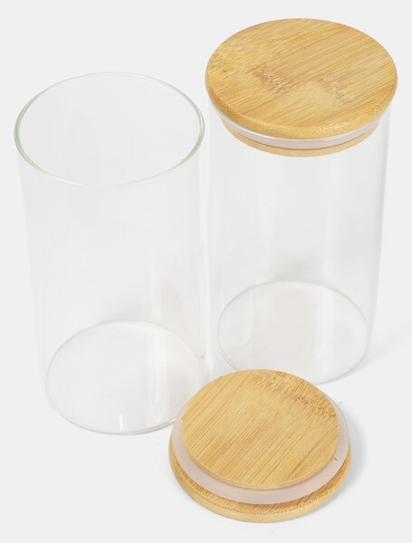 Sinsay - Staklene posude za hranu s bambusovim poklopcima 2 pack