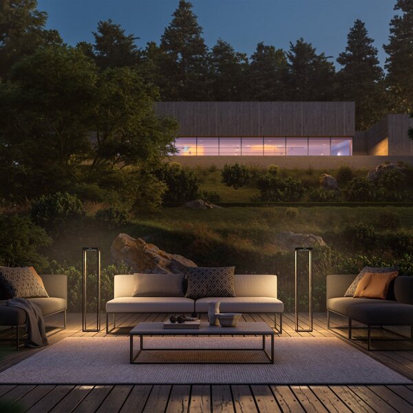 KLEWE LED solarna svjetiljka RADIA MEGA, antracit, 110 cm, aluminij IP65, Crno, Aluminij, Solarna svjetla