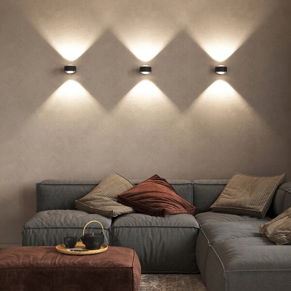 Top Light Puk Maxx Wall, LED, stakla prozirna, mat crna, prigušiva, Crno, Dnevni boravak/blagovaonica, Metal