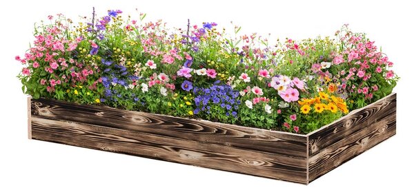 ATMOWOOD Drvena podignuta gredica 140 x 80 x 20 cm - pougljena