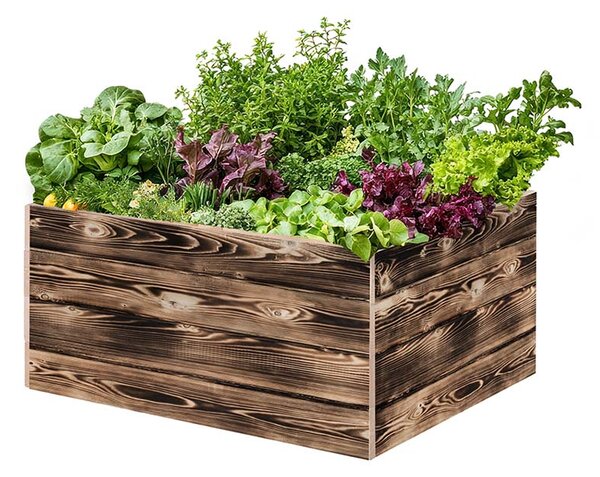 ATMOWOOD Drvena podignuta gredica 80 x 60 x 40 cm - pougljena