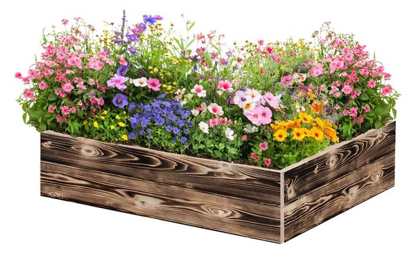 ATMOWOOD Drvena podignuta gredica 80 x 60 x 20 cm - pougljena