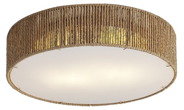 Japandi stropna svjetiljka prirodna sa sjenilom 38cm 2-svjetla - Luz