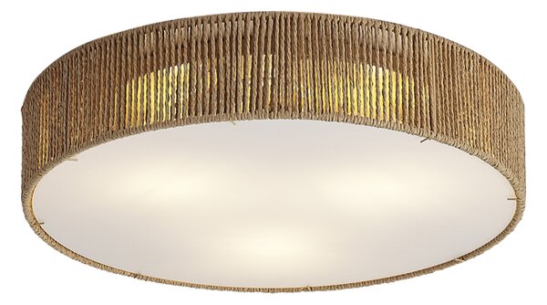 Japandi stropna svjetiljka prirodna sa sjenilom 46cm 3-svjetla - Luz
