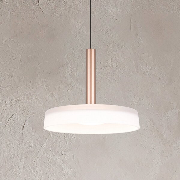 Trio Lighting Celeste LED viseća svjetiljka, bijelo/smeđa, Ø 22 cm, staklo, mogućnost, prigušiva, Bijela, Dnevni boravak/blagovaonica, Staklo