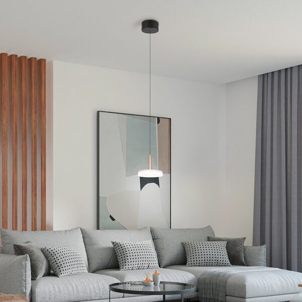 Trio Lighting Celeste LED viseća svjetiljka, bijelo/smeđa, Ø 22 cm, staklo, mogućnost, prigušiva, Bijela, Dnevni boravak/blagovaonica, Staklo