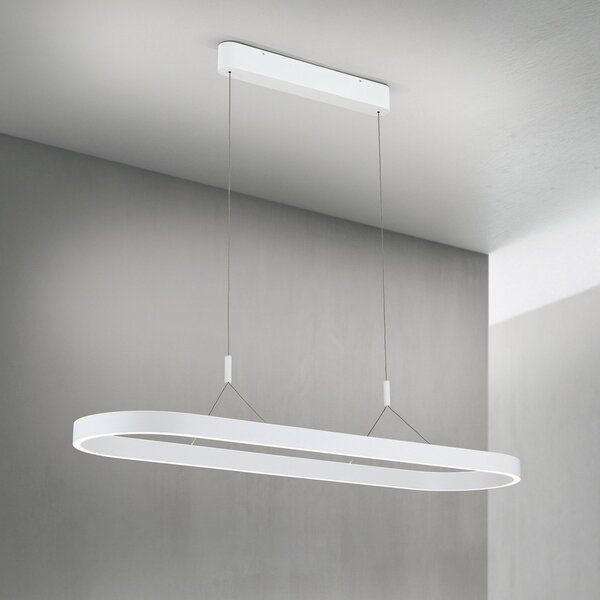 ORION LED visilica Carrara, bijela, podesiva po visini, CCT, prigušiva, Bijela, Dnevni boravak/blagovaonica, Aluminij