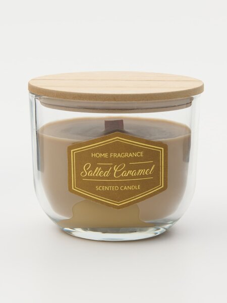 Sinsay - Mirisna svijeća s drvenim fitiljem Salted Carmel