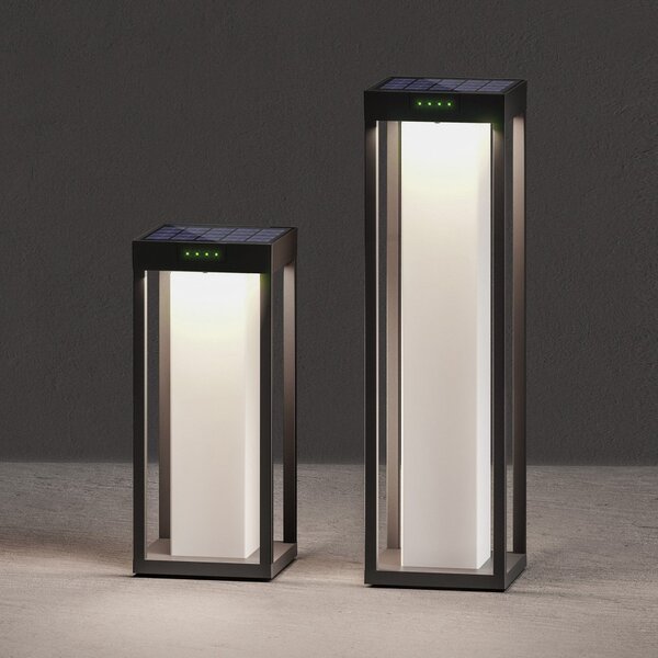 KLEWE LED solarna svjetiljka RADIA MAXI MOON, antracit, 50 cm, IP65, Crno, Aluminij, Solarna svjetla