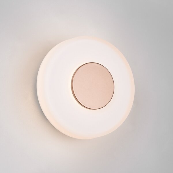 Trio Lighting LED zidna svjetiljka Celeste, smeđa/bijela, Ø 22 cm staklo s mogućnošću, prigušiva, Smeđa / hrđa, Dnevni boravak/blagovaonica, Staklo