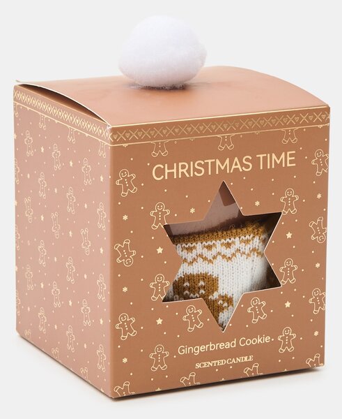 Sinsay - Božićna mirisna svijeća s navlakom s motivom medenjaka Gingerbread Cookies