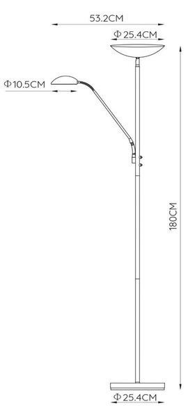 Lucide LED stropni reflektor Zenith sa lampom za čitanje, crni, prigušiva, Crno, Dnevni boravak/blagovaonica, Metal, Svjetlo za čitanje
